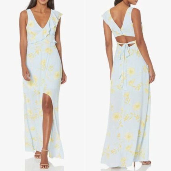 BCBG Floral Print Ruffled Maxi Dress - Picture 2 of 5